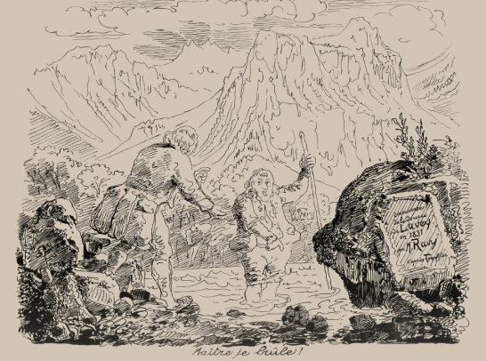 1831-Decouverte-de-la-source-eau-chaude-bains-lavey-vieux-dessin